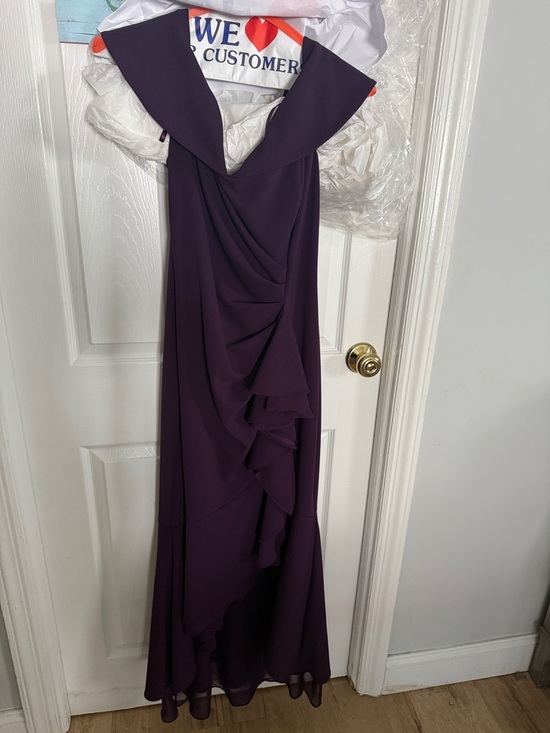 Betsy & Adam Dresses & Skirts - - Women's Formal Gown Petite Off-The-Shoulder Ruffled Dress Betsy and Adam